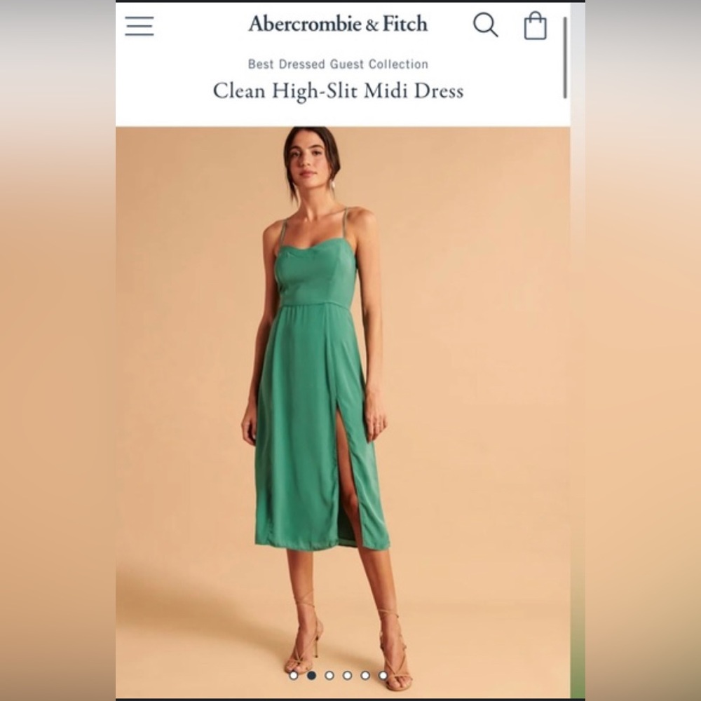 Abercrombie High-Slit Midi Dress Size Small Petite - Picture 3 of 5